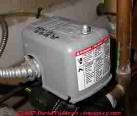 Photograph of a water pump pressure control switch