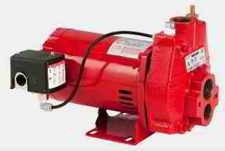 Red Lion convertible jet pump shown in 2-line set-up - InspectApedia.com