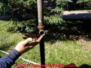 Air inlet valve tee on well piping (C) D Friedman Rasmussen Well Drilling