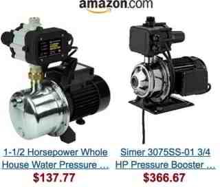 Water pressure booster pump without water tank at Amazon 