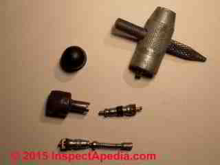 Snifter valve and other air valve stem core and cap and repair tool parts (C) Daniel Friedman