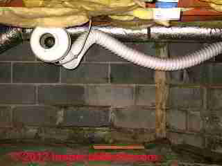 Impoper dryer booster fan installation © D Friedman at InspectApedia.com 