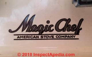 Magic Chef antique gas stove logo (C) Daniel Friedman at DuBois farms Highland NY