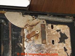 Moffat kitchen stove 1958 - insulation (C) InspectApedia.com BJ
