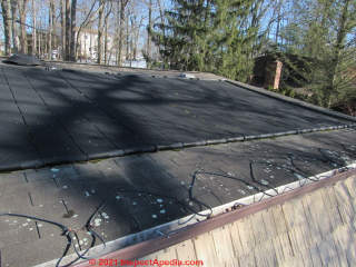 Rooftop solar heating panels for a swimming pool in New York (C) InspectApedia.com Kahn