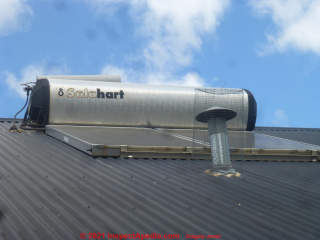 Solahart solar water heater (C) InspectApedia.com Gregory Jones Australia, Canberra