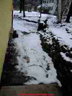 Snow covered stone & gravel walk - hard to clear (C) Daniel Friedman