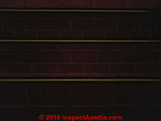 Non-slip glow in the dark stair tread tape reduces fall hazards (C) Daniel Friedman at InspectApedia.com