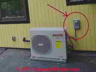 HVAC service switch used by the service techncian needs to be accessible and visible (C) InspectApedia.com Daniel Friedman