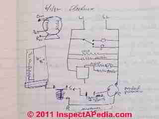 Air conditioning basic wiring circuit © D Friedman at InspectApedia.com 