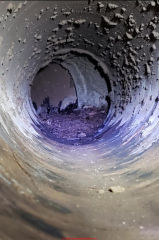 Sewage contamination in slab ductwork (C) InspectApedia.com