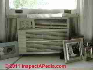 Window air conditionre © D Friedman at InspectApedia.com 
