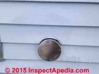 Leaks and icing at direct vent through side wall (C) InspectApedia C.R.
