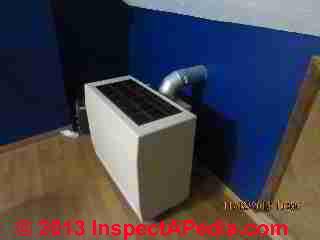 Unsafe gas appliance vent and chimney installation(C) InspectAPedia David Grudzinski