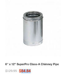 SuperPRo Class-A Metal chimney section cited & discussed at InspectApedia.com