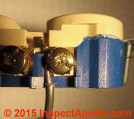 Typical connection at a binding head screw on a 15-A electrical receptacle (C) Daniel Friedman