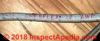 CRESFLEX electrical wire (C) InspectApedia.com MH