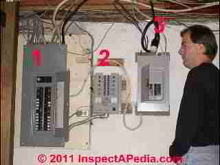 Backup electrical generator hookup © D Friedman at InspectApedia.com 