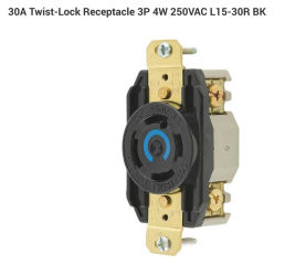 Hubbell 30A locking type receptacle at InspectApedia.com