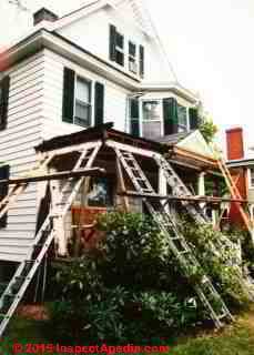 How to support a porch roof during column repair or replacement (C) Daniel Friedman