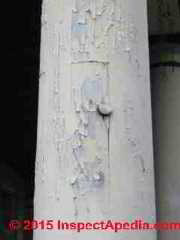 Lock stave wood porch column from American wood Column Corp. (C) Daniel Friedman