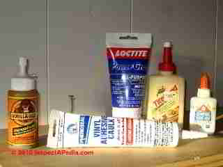 Types of construction adhesives and glues (C) Daniel Friedman