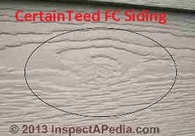 CertainTeed fiber cement siding identification photo (C) CertainTeed Corp - InspectApedia 2013