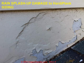 Damaged Hardieplank siding - repair using  bondo  ? (C)Shane at InspectApedia.com