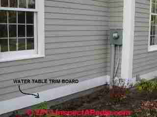 Exterior siding & water table trim board (C) Daniel Friedman