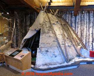Grand Portage birchbark winter structure, Ojibwe, Grand Portage Museum (C) Daniel Friedman