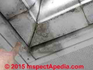 Gutter leaks like this may be due to bad or missing roof drip edge flashing (C) Daniel Friedman