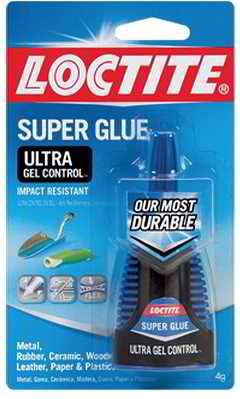 Loctite(R)  Super Glue Ultra Gel Control (TM) rated for exterior use (C) Daniel Friedman Loctite Corporation