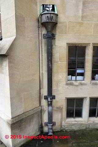 Downspouts installed on a London building in 1953 (C) Daniel Friedman