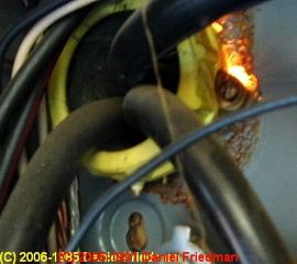 Glowing electric panel interior, FPE breaker failed to trip
