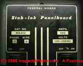 Federal NOARK catalog number NS412 electrical panel