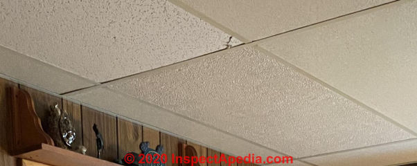 1973 suspended ceiling asbestos risk (C) InspectApedia.com Thomas