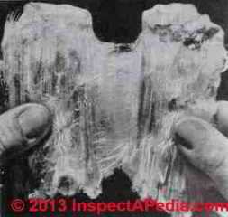 Asbestos ore showing parallel fiber structure - Rosato (C) InspectApedia