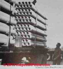 Asbestos cement pipe in transit - Rosato (C) InspectApedia