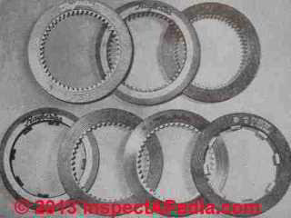 Automotive clutch plates of asbestos-metallic compound - Rosato (C) InspectApedia