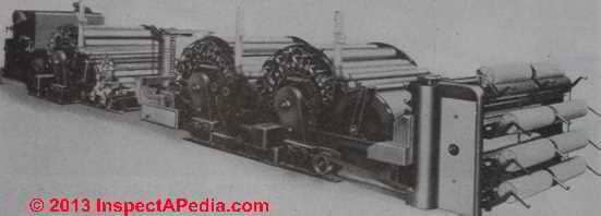Asbestos fabric manufacture: carding machinery - Rosato (C) InspectApedia