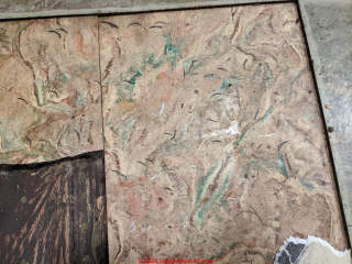 Congoleum Nairn flooring test found no asbestos (C) InspectApedia.com Charis