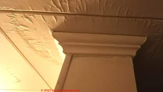 Damaged bathroom ceiling (C) InspectApedia.com Tiffany