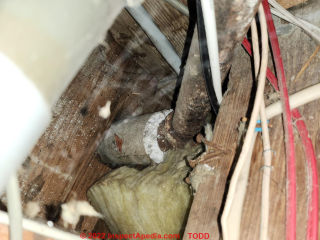 85% Magnesium Asbestos Pipe Insulation by Johns Manville (C) InspectApedia.com Todd