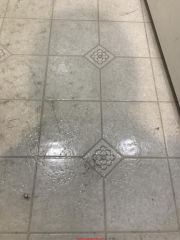 Peel and stick flooring may contain asbestos if made before 1986 in the U.S. (C) InspectApedia.com Chen