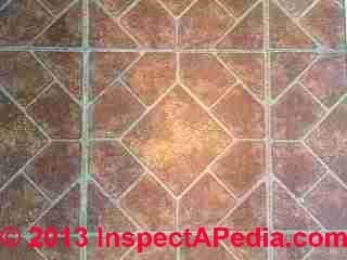 Armstrong Vernay self adhesive floor tile - did not contain asbestos (C) InspectApedia PS