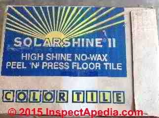 Solar Shine II Peel 'n' Stick Floor Tiles (C) InspectApedia.com