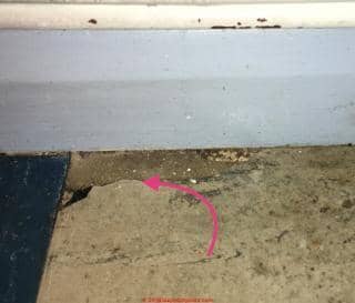 UK flooring from 1960 confirmed to contain Chrysotile asbestos (C) InspectApedia.com  RS