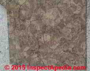 Asbestos suspect floor tile (C) InspectApedia R.R.