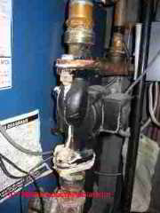 Leaking heating circulator pump at the mounting flange (C) Daniel Friedman