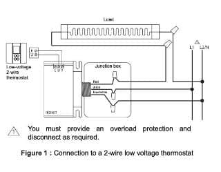 Aube electric heat switching relay wiring diagram - WATCH OUT: Consult the manufacturer's instructions directly as your situation may differ - at InspectApedia.com